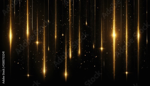Golden Trails and Luminous Dust: An Abstract Cascade of Light Effects