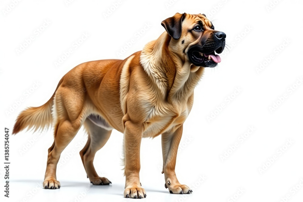 Majestic mastiff, powerful stance, white background, isolated, full body, isolated dog Majestic mastiff, powerful stance, white background, isolated, full body, isolated dog
