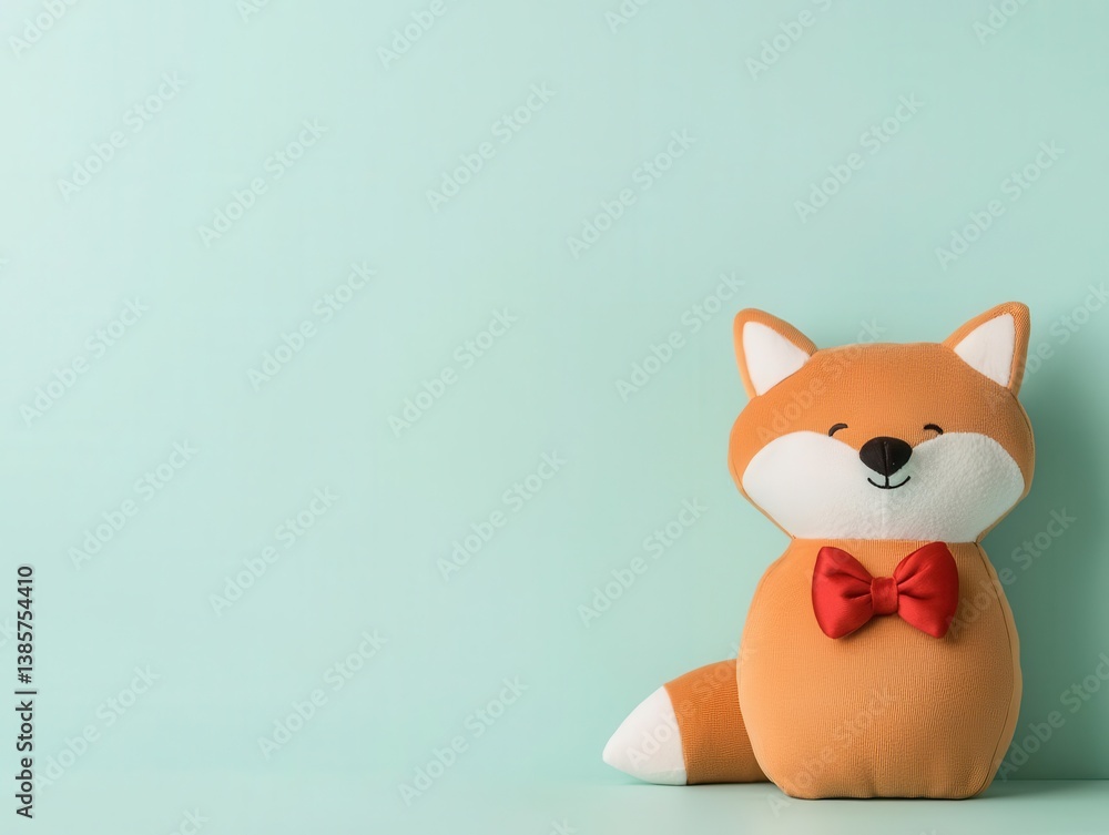 Sweet fox plushie with a heart bowtie, Foxy Charm on a lip gloss set, sleek and trendy Sweet fox plushie with a heart bowtie, Foxy Charm on a lip gloss set, sleek and trendy