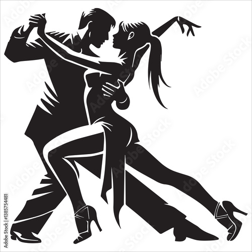 Tango Dance Silhouette vector 