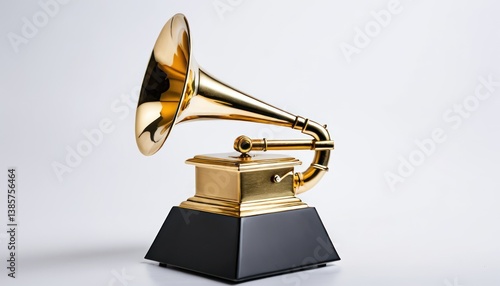 Golden gramophone trophy embodying excellence in musical achievement