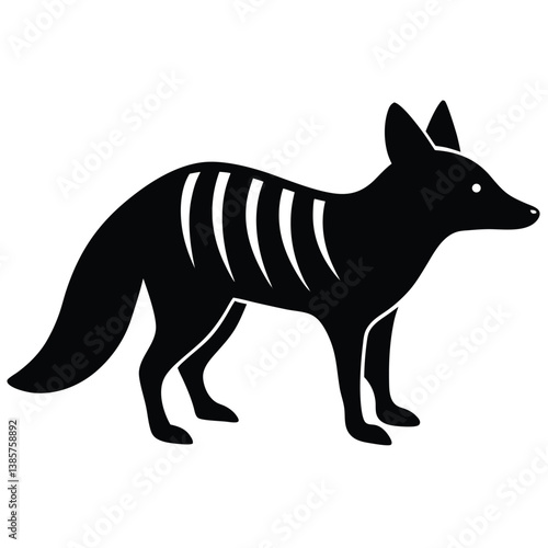 Aardwolf, Abstract Aardwolf Silhouette with Artistic Appeal - Aardwolf Vector - Aardwolf Illustration, Bold and Striking Aardwolf Silhouette for Stickers and Decals - Aardwolf Vector - Aardwolf vector