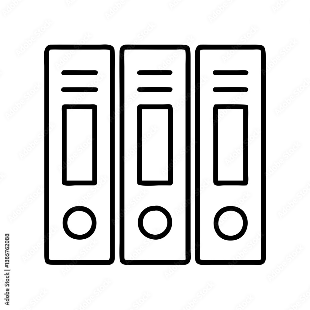 Three ring binders vector illustration for office supplies and document organization concept design use case Three ring binders vector illustration for office supplies and document organization concept design use case