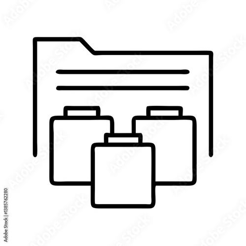 Folder with multiple files icon vector illustration for document management and data storage solutions online now
