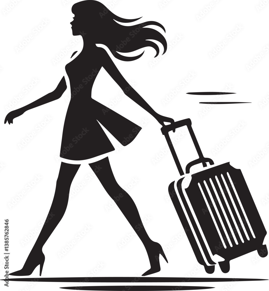 Man with luggage bag silhouette vector, Man with luggage logo vector , Man with luggage vector illustration full body Man with luggage bag silhouette vector, Man with luggage logo vector , Man with luggage vector illustration full body