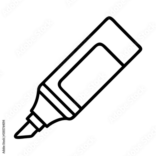 Outline highlighter marker vector illustration for highlighting text and drawing art design, tool for school