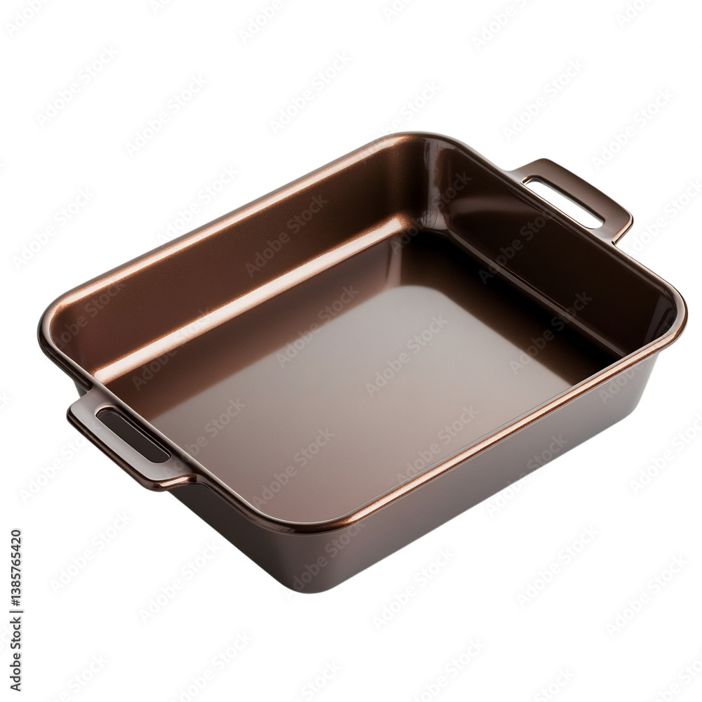 A Sleek Non Stick Brownie Pan with Polished Surface Isolated on Transparent Background A Sleek Non Stick Brownie Pan with Polished Surface Isolated on Transparent Background