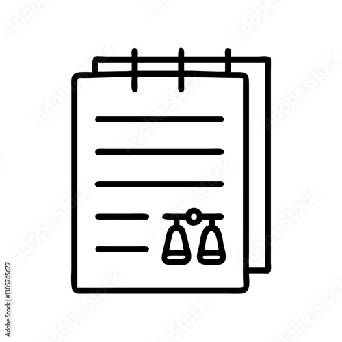 Legal document with scales of justice icon for law firm and legal services representation and advice
