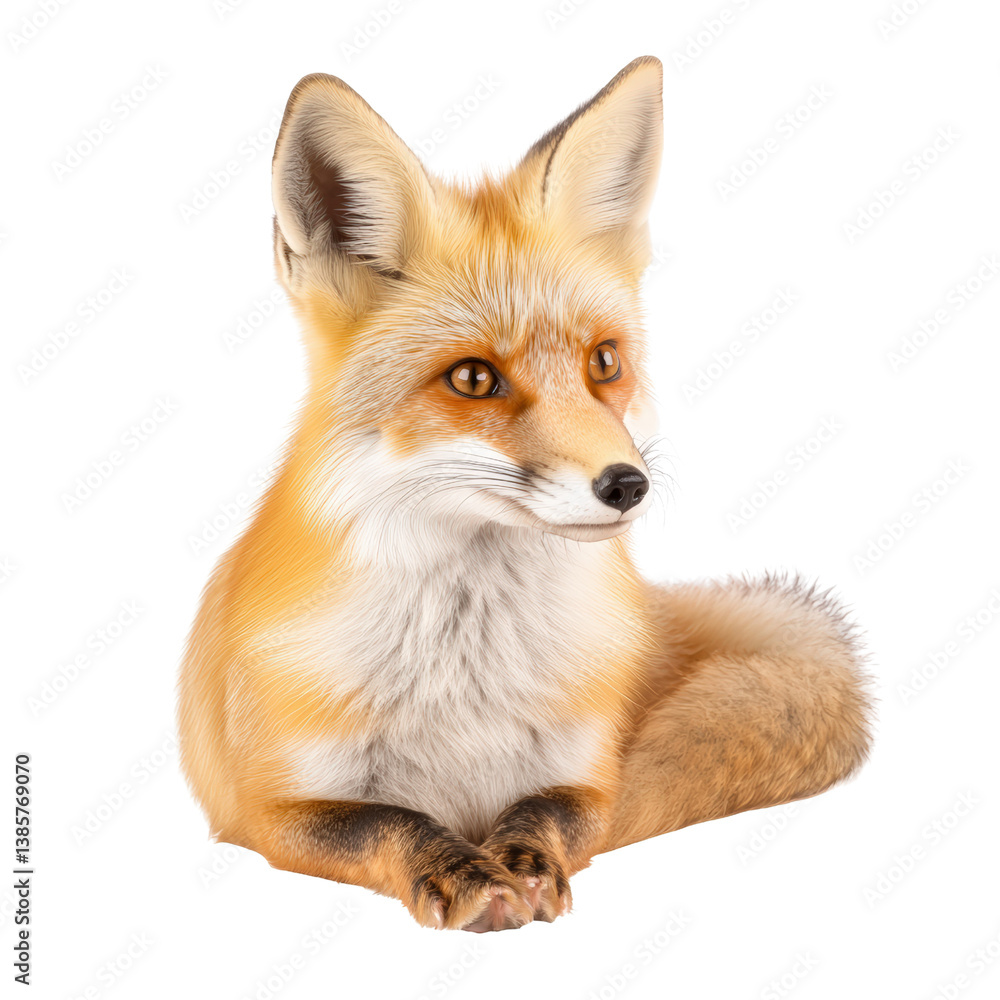 Majestic red fox strolling through a sunlit forest captured in high detail to showcase its beautiful fur and features isolated on transparent background.. Majestic red fox strolling through a sunlit forest captured in high detail to showcase its beautiful fur and features isolated on transparent background..