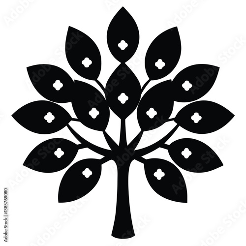 A pear tree flower icon with clustered white petals.