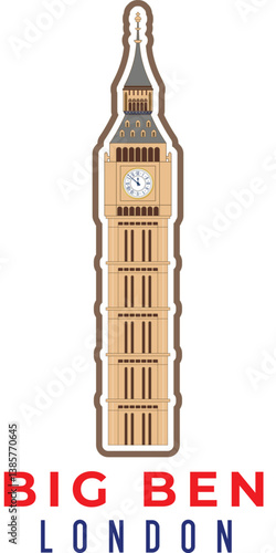 Big Ben London Sticker Iconic UK Landmark Vector