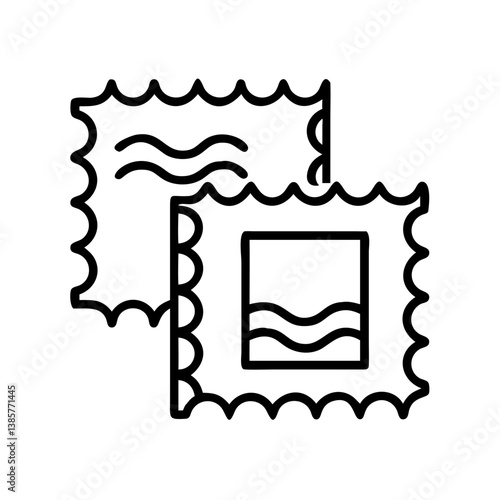 Postage stamp vector icon illustration, vintage mail stamp design for collectors and philatelists icon