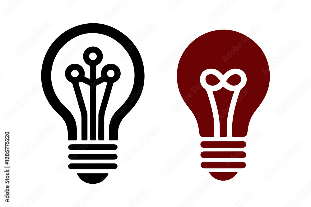 Red light bulb vector illustration symbolizing creativity and innovation with glowing energy and bright power Red light bulb vector illustration symbolizing creativity and innovation with glowing energy and bright power