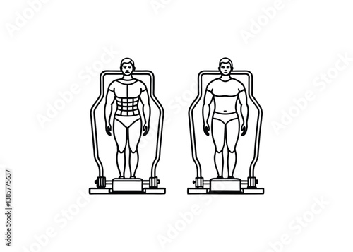 Silhouette of body slimming machines isolated on a white background
