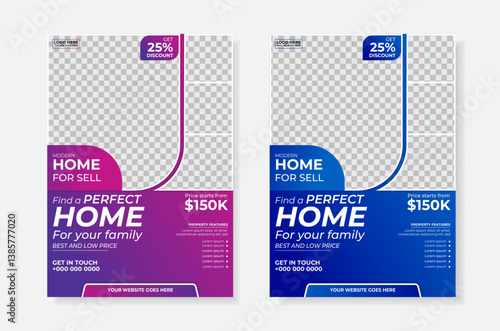 Real estate flyer design template, Real Estate Home Sale Flyer, creative home for sale flyer, color a4 print ready flyer