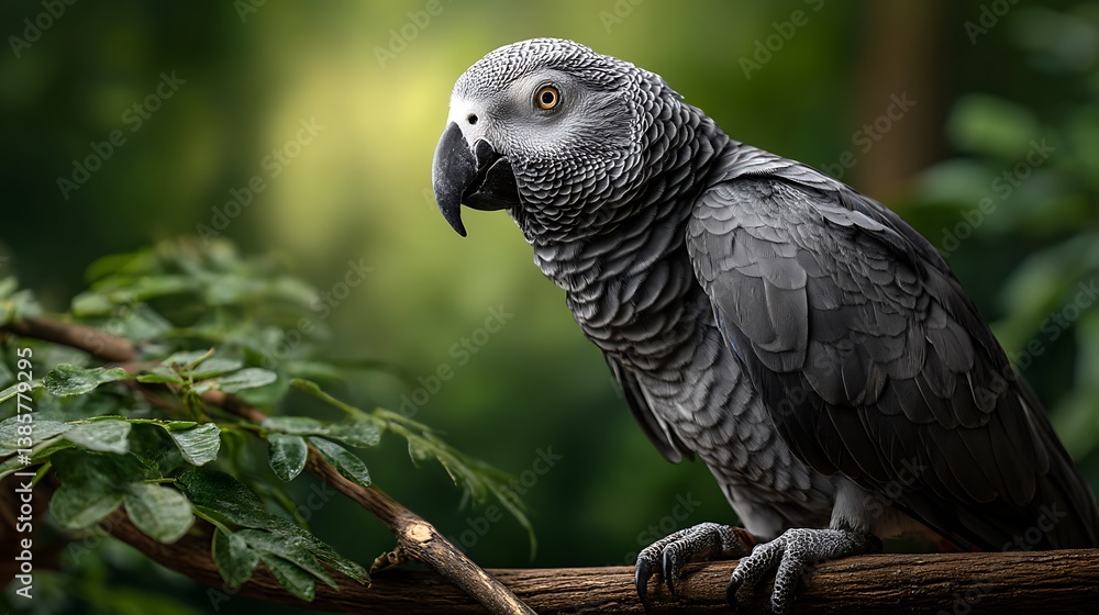 Obraz premium Colorful macaw parrot close-up on white background exotic tropical animal with studio light and feathers