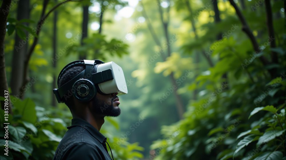 Fototapeta premium Exploring Virtual Reality in Nature