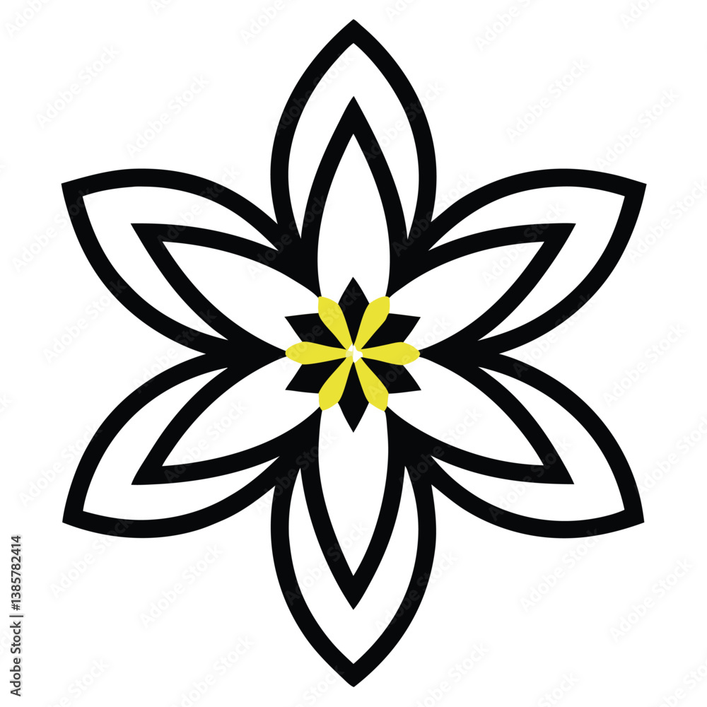 A watermelon flower icon with bright yellow petals. A watermelon flower icon with bright yellow petals.