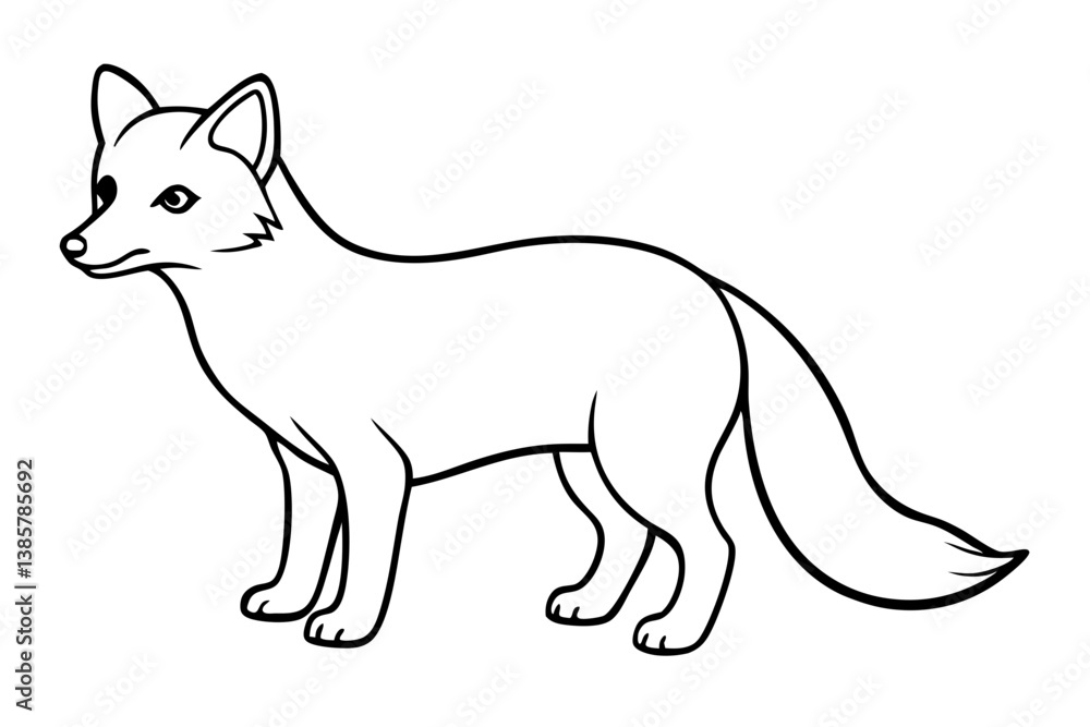 Minimalist Arctic Fox Line Art Vector Design Minimalist Arctic Fox Line Art Vector Design