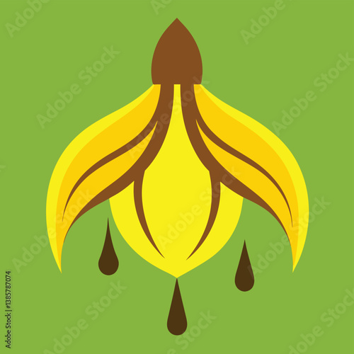 A banana blossom icon with a drooping layered.