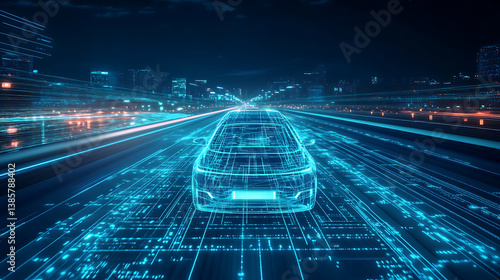 An AI powered system improving autonomous vehicle navigation by analyzing road conditions, traffic patterns, and sensor data to optimize driving routes
