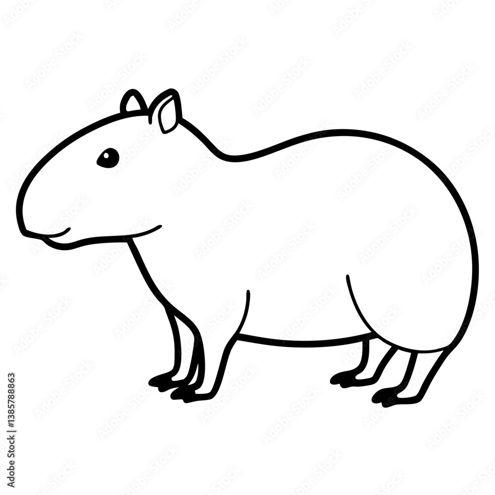 Minimalist Capybara Vector Art Minimalist Capybara Vector Art