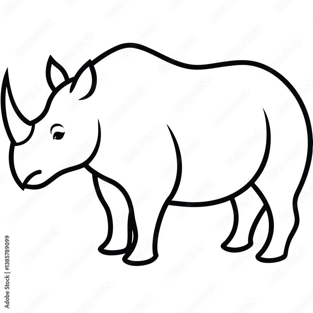 Fototapeta premium vector illustration of a rhinoceros