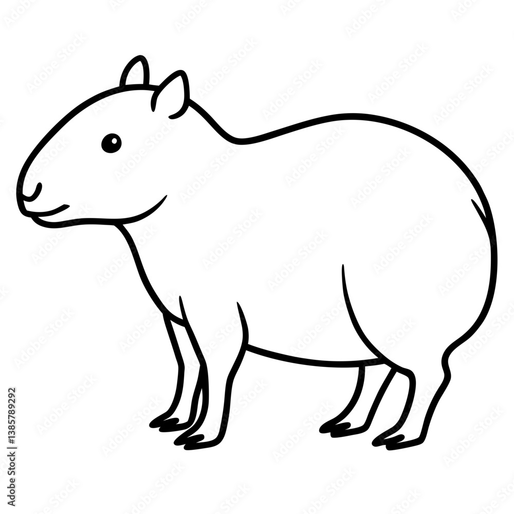 Minimalist Capybara Vector Art Minimalist Capybara Vector Art