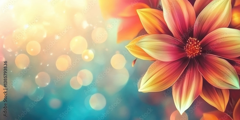 a beautiful flower and bokeh lights a beautiful flower and bokeh lights