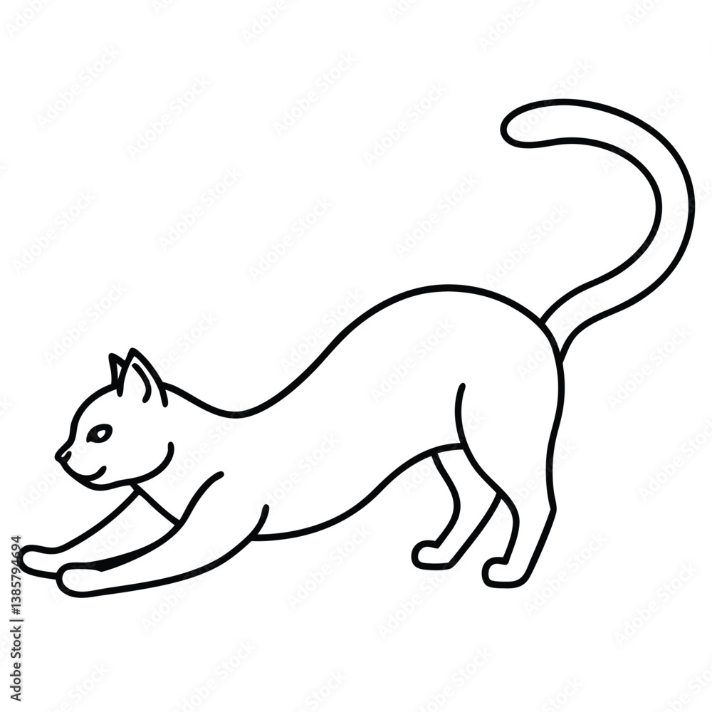 Fototapeta premium vector illustration of a long tail c at