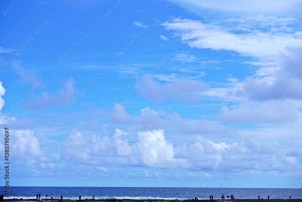 Summer beach with blue sky and clouds background. Summer beach with blue sky and clouds background.