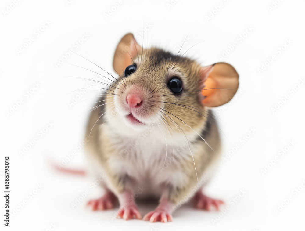 Fancy Mouse – Small Size and Varied Coat Patterns with Attentive Gaze – Close-Up Portrait Fancy Mouse – Small Size and Varied Coat Patterns with Attentive Gaze – Close-Up Portrait