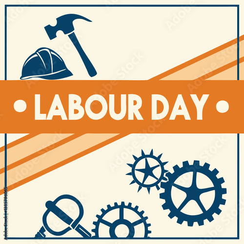 Labour Day Celebration - Tools, Gears, and Hard Hat Design
