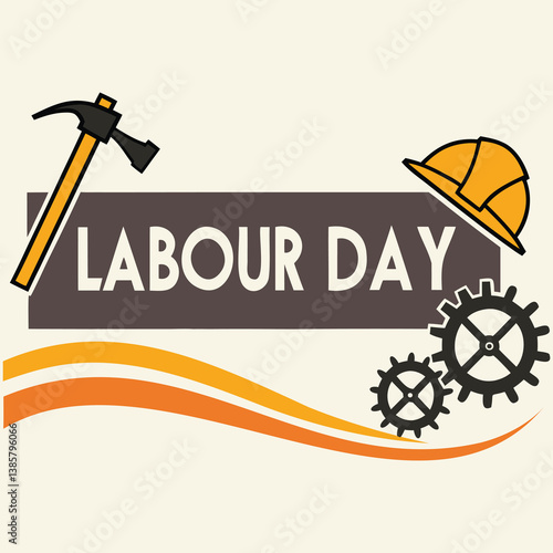 Labour Day Celebration - Tools, Gears, and Hard Hat Design