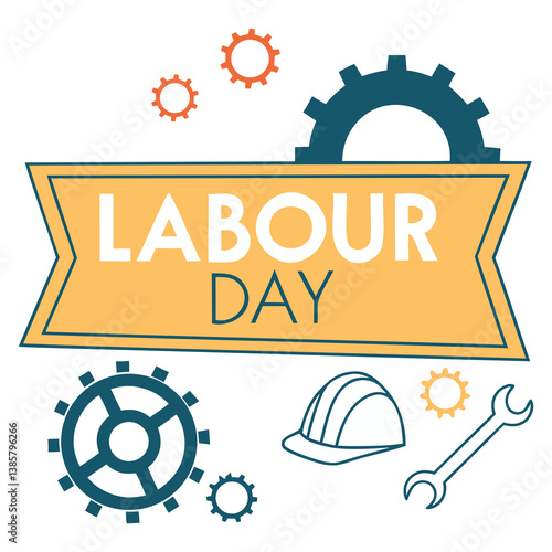 Labour Day Celebration - Tools, Gears, and Hard Hat Design