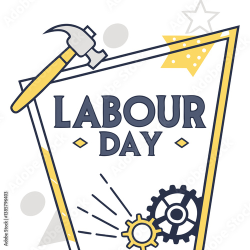 Labour Day Celebration - Tools, Gears, and Hard Hat Design