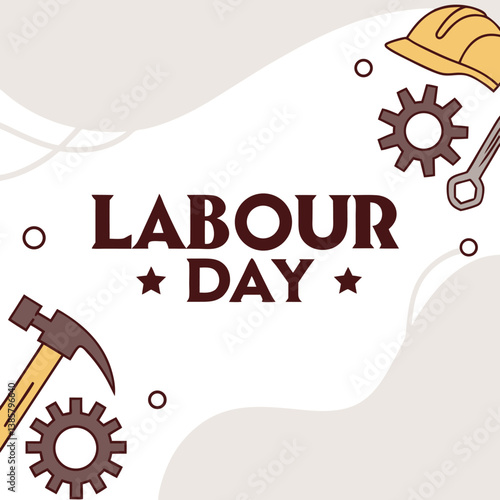 Labour Day Celebration - Tools, Gears, and Hard Hat Design