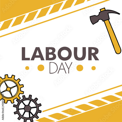 Labour Day Celebration - Tools, Gears, and Hard Hat Design