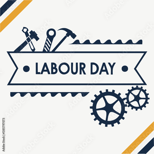 Labour Day Celebration - Tools, Gears, and Hard Hat Design