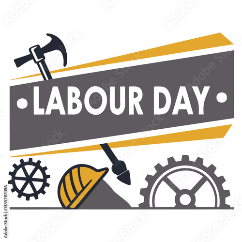 Labour Day Celebration - Tools, Gears, and Hard Hat Design