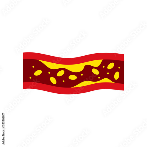 Artery with cholesterol plaque buildup vector illustration 
