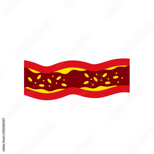 Artery with cholesterol plaque buildup vector illustration 