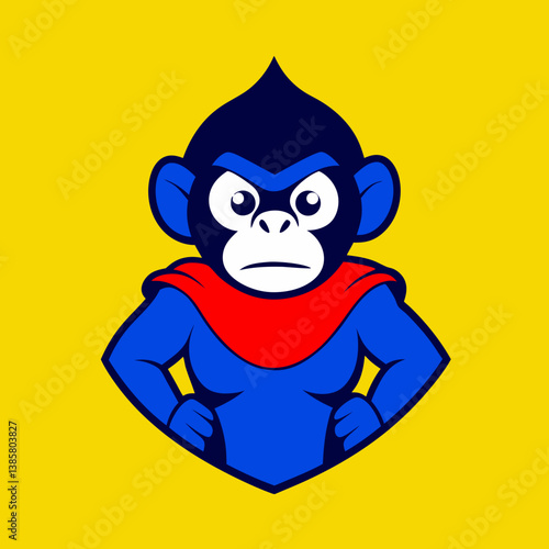 This funny cartoon superhero is a vector illustration of a comic character man in red and black, designed with a smile for fun, cartoon, superhero, vector, illustration, comic, character, man, red