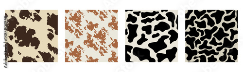 Cow pattern. Flat graphic vector illustration for printing.