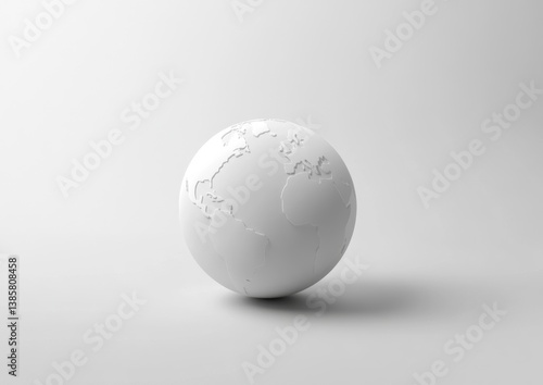 White globe on plain white background