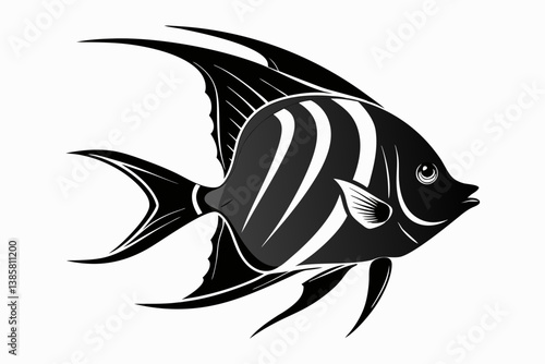 angelfish sihouette black vector