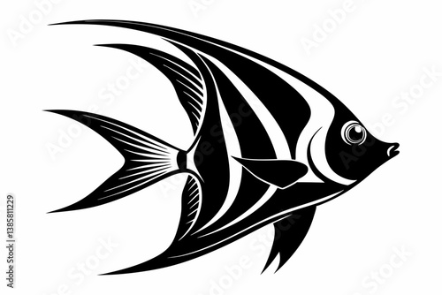 angelfish sihouette black vector