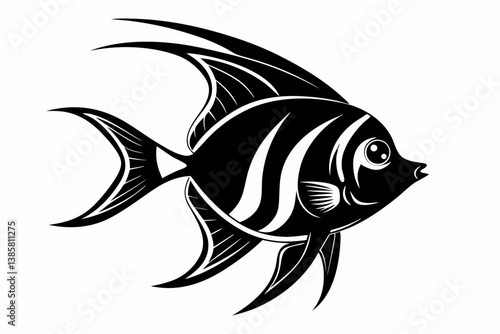 angelfish sihouette black vector