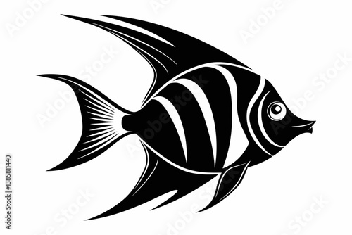 angelfish sihouette black vector