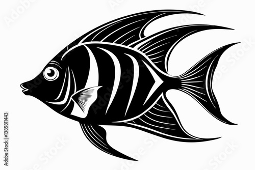 angelfish sihouette black vector